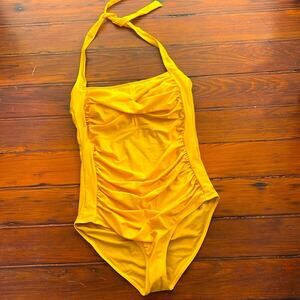 NWT Smismivo ruched stomach slimming halter top one piece swimsuit sz XXL
